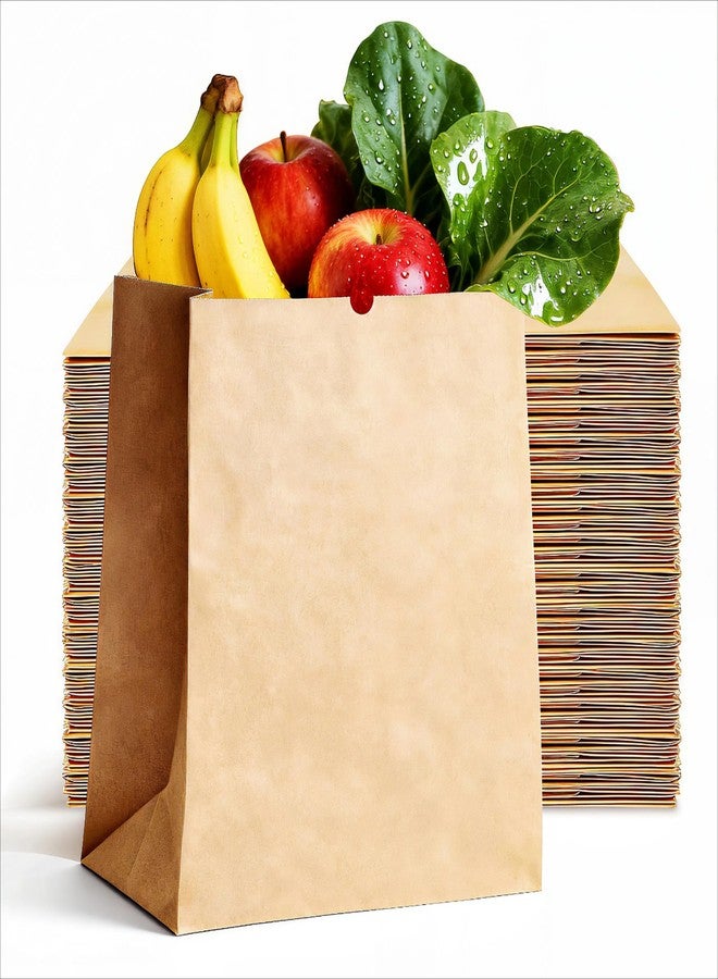 WAWINY 58Lbs Brown Paper Bags, 100 Pack 14x10.5x6.5 inch Kraft Paper Gift Bags for Parties, Wedding Favors, Gift Packaging, etc. - Image 1